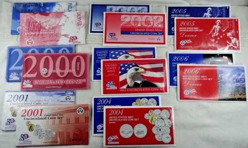 1999-2006年 米国造幣局 未流通セット ラン エンベロープ COA BU コイン (8年間セット) OGP