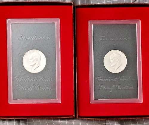 1971年 S アイゼンハワー アメリカ合衆国 プルーフ銀貨 2枚セット オリジナルミントボックス入り