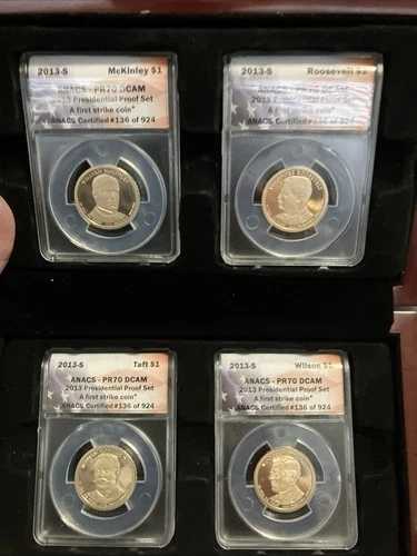 2013年 S PF70 DCAM 大統領ドル硬貨セット。ファーストストライク