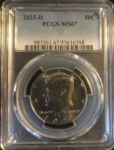 2025 D ケネディ ハーフダラー 50セント PCGS MS67 新品 6セットのみ高値