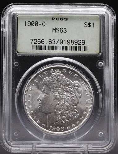 1900-O モルガン銀貨 $1 PCGS MS63 OGH ? オールドグリーンホルダー ?