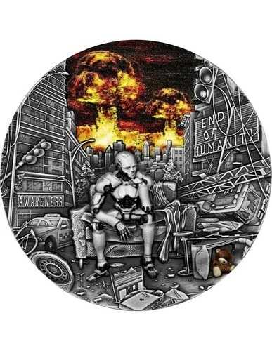 2023年 カメルーン 人類滅亡啓発 2オンス銀貨 2000フラン｜WORLD RESOURCE【QUEEN店】