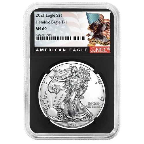 2021年 1ドル 1オンス T-1 アメリカンシルバーイーグル NGC MS69 ブラックラベル レトロコア｜WORLD RESOURCE【QUEEN店】