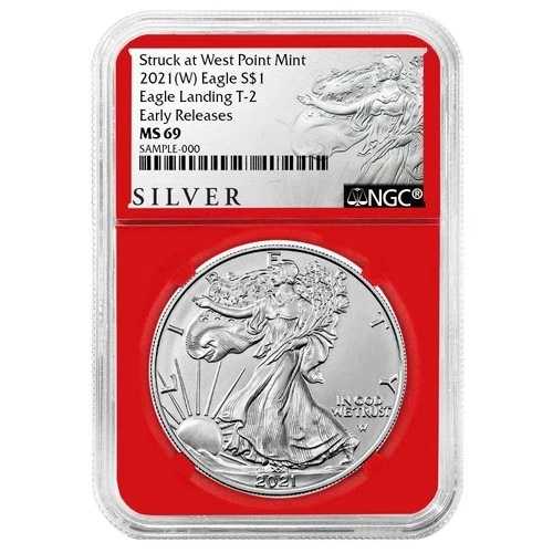 2021年（W）1ドル 1オンス T-2 アメリカンシルバーイーグル NGC MS69 ER ALSラベル レッドコア｜WORLD RESOURCE【QUEEN店】