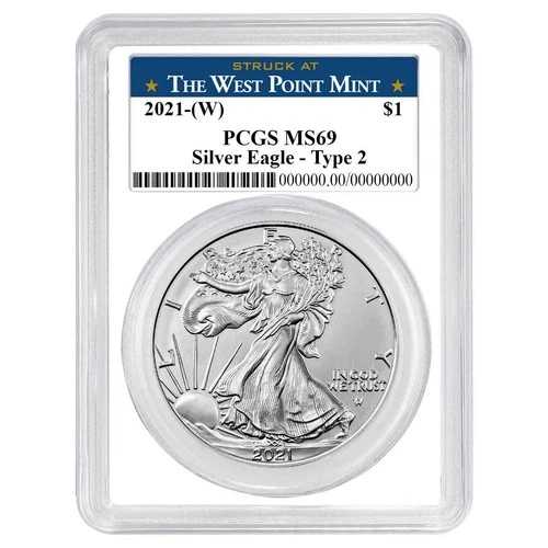 2021 (W) $1 1オンス T-2 アメリカンシルバーイーグル PCGS MS69 ウェストポイントラベル ホワイト-｜WORLD RESOURCE【QUEEN店】