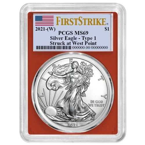 2021年(W)1ドル 1オンス T-1 アメリカンシルバーイーグル PCGS MS69 FS フラッグラベル レッドフレーム|WORLD RESOURCE【QUEEN店】