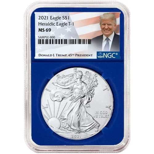 2021年 1ドル 1オンス T-1 アメリカンシルバーイーグル NGC MS69 トランプラベル ブルーコア|WORLD RESOURCE【QUEEN店】