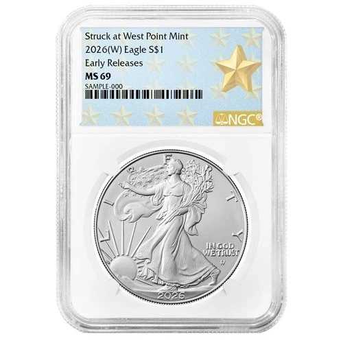 2026年(W)1ドル 1オンス アメリカンシルバーイーグル NGC MS69 ER ウェストポイントスターラベル|WORLD RESOURCE【QUEEN店】