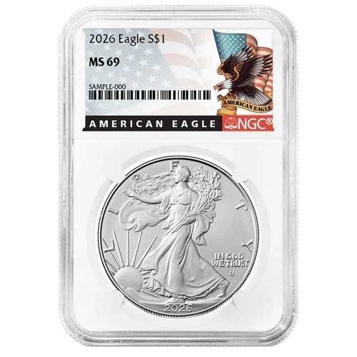 2026年発行 1ドル 1オンス アメリカンシルバーイーグル NGC MS69 ブラックラベル｜WORLD RESOURCE【QUEEN店】