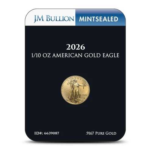 2026年発行 1/10オンス アメリカン・ゴールドイーグル金貨（ミントシール付き、未使用品）｜WORLD RESOURCE【QUEEN店】 125,400円