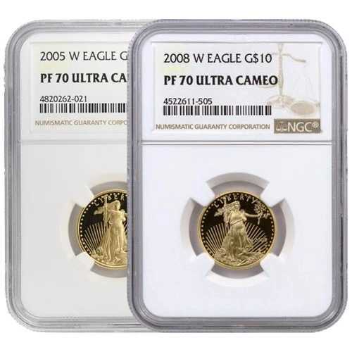 1/4オンス プルーフ アメリカン・ゴールドイーグル NGC PF70 UCAM（年号・ラベルはランダム）｜WORLD RESOURCE【QUEEN店】