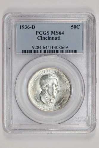 1936-D シンシナティ記念ハーフダラー PCGS MS64 オリジナル PQ!｜WORLD RESOURCE【QUEEN店】