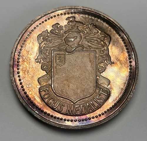 ヴィンテージ Johnson Matthey 3 Oz シルバー ラウンド フォーカス メダリスト レインボー トーニング-｜WORLD RESOURCE【QUEEN店】