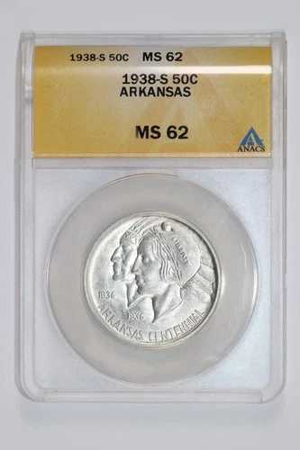 1938年-S アーカンザス 記念ハーフドル ANACS MS62-｜WORLD RESOURCE【QUEEN店】