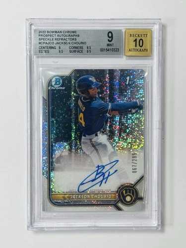 2022 BOWMAN CHROME JACKSON CHOURIO SPECKLE REFRACTOR AUTO /299 BGS 9 AUTO 10｜WORLD RESOURCE【QUEEN店】