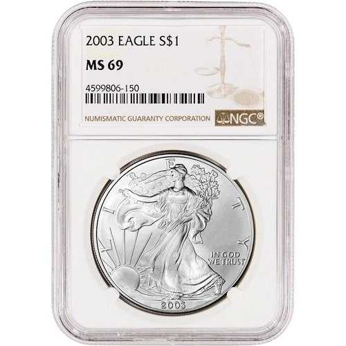 2003年 アメリカンシルバーイーグルコイン-NGC MS69-|WORLD RESOURCE【QUEEN店】