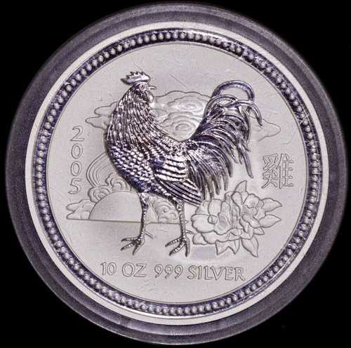2005年 オーストラリア パース造幣局 10オンス銀貨 酉年シリーズI - キャップ付き｜WORLD RESOURCE【QUEEN店】