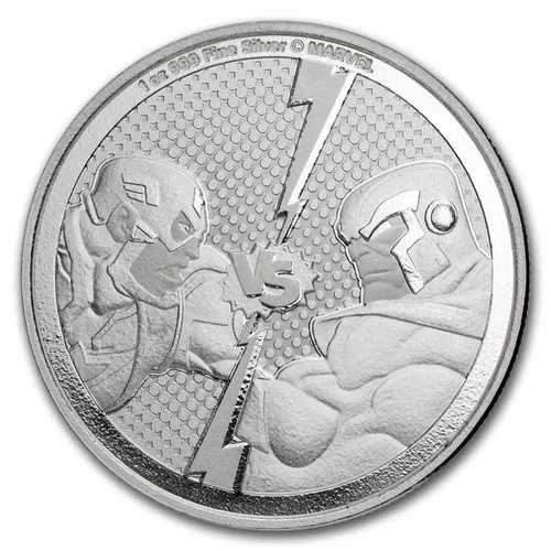 2025年 ニウエ 1オンス シルバー $2 マーベル キャプテン アメリカ vs サノス-|WORLD RESOURCE【QUEEN店】