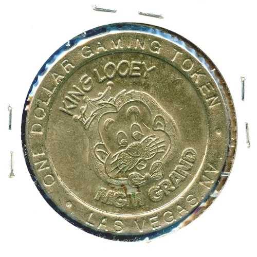 1993年 MGMグランドラスベガス キング・ルーイ 1ドルゲーミングトークンゲームチップ｜WORLD RESOURCE【QUEEN店】