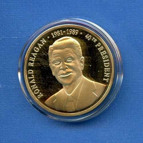 ロナルド・レーガン 偉大なアメリカ大統領 プルーフメダル 24金メッキ|WORLD RESOURCE【QUEEN店】