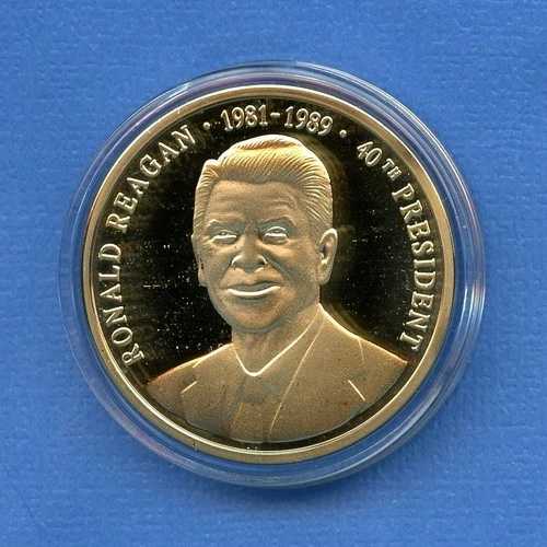 ロナルド・レーガン 偉大なアメリカ大統領 プルーフメダル 24金メッキ｜WORLD RESOURCE【QUEEN店】