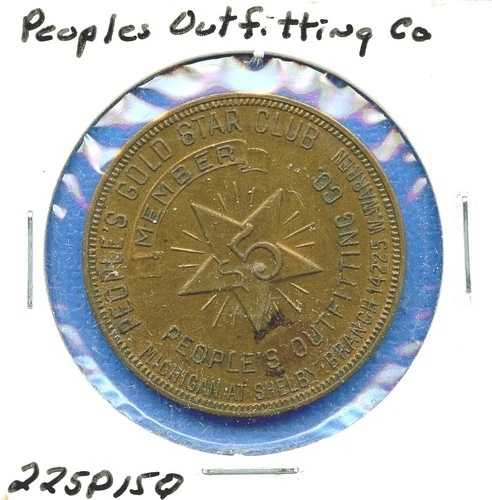 Peoples Outfitting Co ゴールド スタークラブ $5 ミシガン シェルビー #84 ゲーム トークンに最適-｜WORLD RESOURCE【QUEEN店】