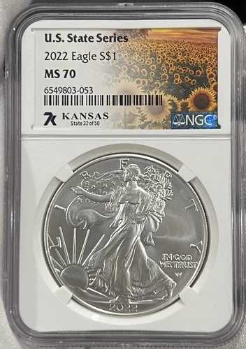 「米国州シリーズ 2022 イーグル S 1 ドル ""カンザス"" NGC MS70 LOC4 *"-|WORLD RESOURCE【QUEEN店】