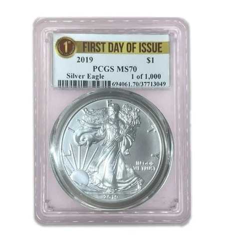2019年発行 1ドル アメリカンシルバーイーグル MS70 PCGS - 発行初日｜WORLD RESOURCE【QUEEN店】