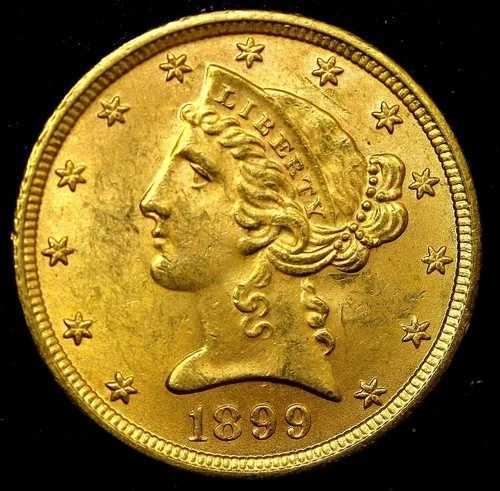 1899年 ゴールド$5ドル ハーフイーグル 未流通-|WORLD RESOURCE【QUEEN店】