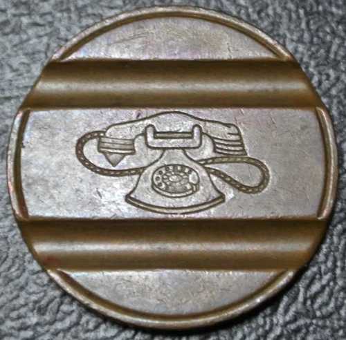 ビンテージ電話トークン-Gettone Telefonico #7703-真鍮-良好 - 直径24.5mm -｜WORLD RESOURCE【QUEEN店】