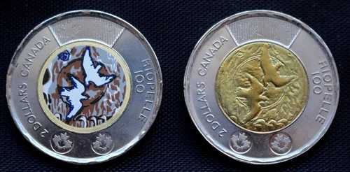 2023年 カナダ 2ドル硬貨 2枚セット - ジャン・ポール・リオペル - カラー版と無色版|WORLD RESOURCE【QUEEN店】