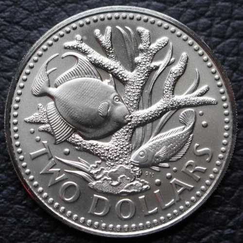 1973年 バルバドス - 2ドル-銅ニッケル-スタッグホーンコーラル-UNC-|WORLD RESOURCE【QUEEN店】