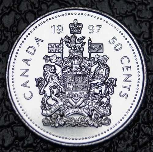 1997年カナダ - 50セント硬貨（未使用） - 改訂版国章 - エリザベス2世｜WORLD RESOURCE【QUEEN店】 21,164円