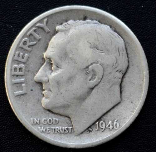 1946年 アメリカ-ワンダイム - 0.900 シルバー-ルーズベルト シルバー ダイム-KM #195-｜WORLD RESOURCE【QUEEN店】 21,450円