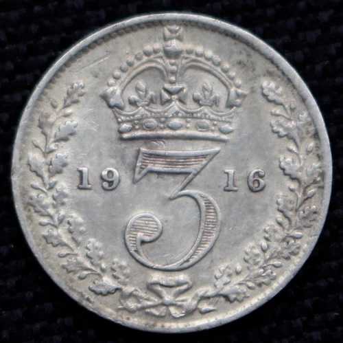 1916年 イギリス 3ペンス銀貨 .925銀製 - ジョージ5世 - 第一次世界大戦時代|WORLD RESOURCE【QUEEN店】