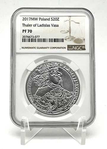 ポーランド 2017年 ポーランド貨幣の歴史 ラディスラフ・ヴァサのターラー銀貨 NGC PF70|WORLD RESOURCE【QUEEN店】