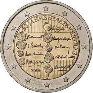 [#1221009] オーストリア、2ユーロ、オーストリア国家条約、2005年、ウィーン、バイメタル、MS｜WORLD RESOURCE【QUEEN店】