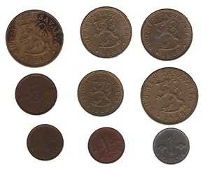 フィンランドのコイン9枚セット（年代不問）｜WORLD RESOURCE【QUEEN店】 21,164円