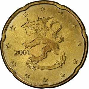 [#1250763] フィンランド、20 ユーロ セント、2001 年、ヴァンター、真鍮、AU(55-58)、KM:102｜WORLD RESOURCE【QUEEN店】