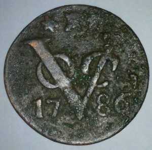 1786年 VOC オランダ領東インド ゼーラント紋章 ミデルブルフ造幣局 オランダ領東インド植民地コイン NLB2|WORLD RESOURCE【QUEEN店】