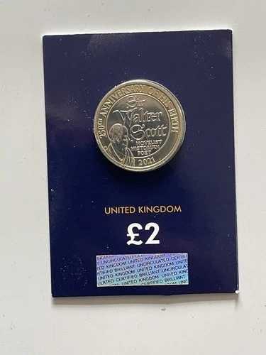 英国王立造幣局 2021年 2ポンド硬貨 - サー・ウォルター・スコット - 未使用小銭検査｜WORLD RESOURCE【QUEEN店】