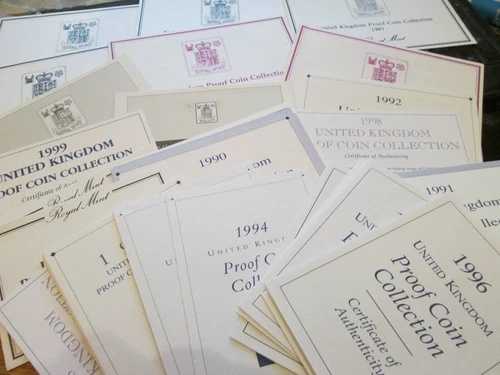 1970年から2022年までのプルーフセット用英国王立造幣局発行証明書｜WORLD RESOURCE【QUEEN店】