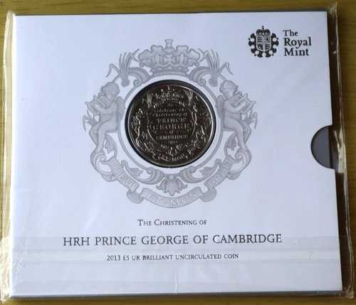 英国王立造幣局 2013年 ジョージ王子の洗礼式 5ポンド硬貨（未開封品）｜WORLD RESOURCE【QUEEN店】