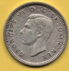 1937 1942年 3ペンス 3D 50% ソリッドシルバー オールドヴィンテージ 第二次世界大戦年 英国-|WORLD RESOURCE【QUEEN店】