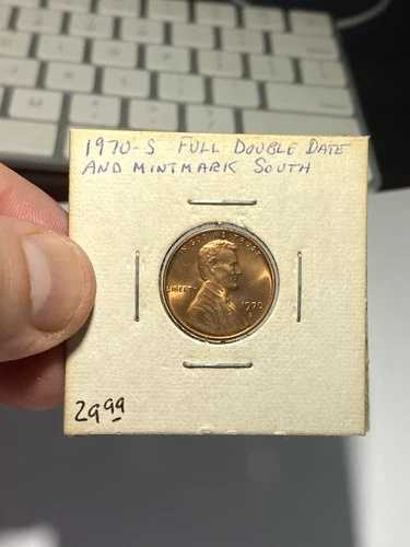 1970年S アメリカ合衆国 1セント エラーコイン - 日付とミントマークが完全に二重刻印されています(南部)|WORLD RESOURCE【QUEEN店】