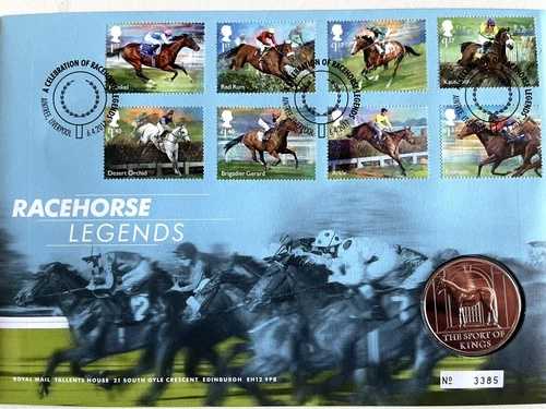 英国王立郵便局・英国王立造幣局発行の切手・貨幣収集用カバー - 2017年 競走馬の伝説｜WORLD RESOURCE【QUEEN店】 20,878円