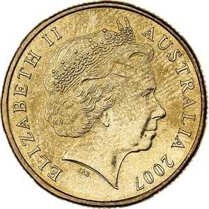 オーストラリア、エリザベス2世、ドル硬貨、2007年、オーストラリア王立造幣局、アルミニウム青銅製|WORLD RESOURCE【QUEEN店】
