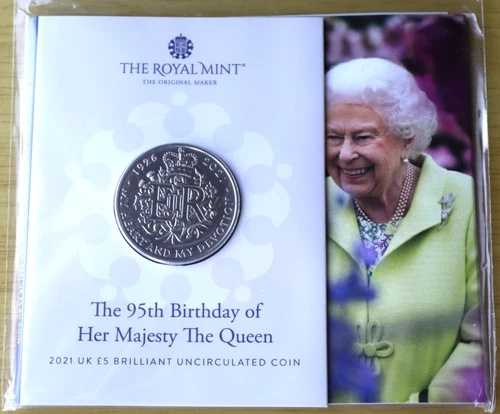 Royal Mint 2021 95th Birthday of HM Queen BU ?5 コイン 密封パック-｜WORLD RESOURCE【QUEEN店】 20,020円