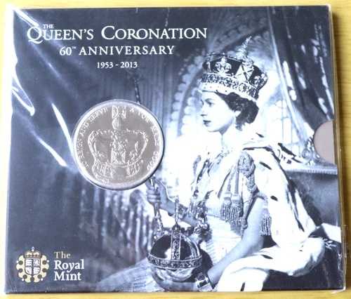 英国王立造幣局 2013年 女王戴冠60周年記念 5ポンド硬貨(未開封品)|WORLD RESOURCE【QUEEN店】