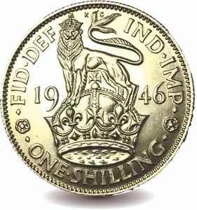 1946年製イギリス銀貨シリング、ロイヤルミント製、極上グレード、80歳の誕生日プレゼント|WORLD RESOURCE【QUEEN店】